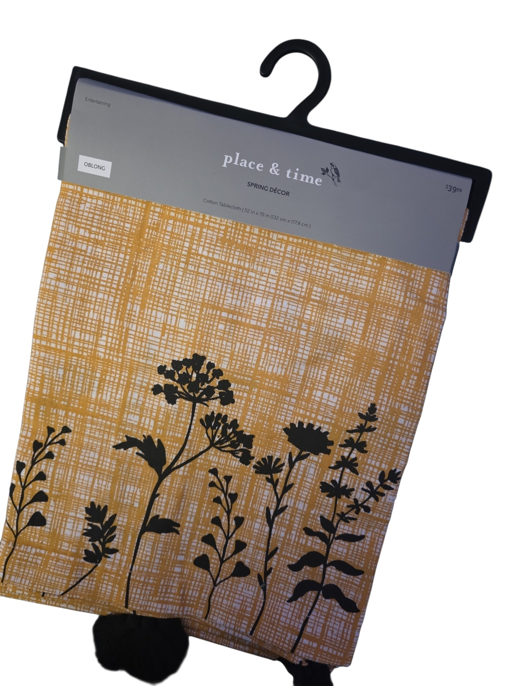 Place & Time JO-ANN's (Oblong) Tablecloth In Mustard Yellow Cotton Tablecloth - Picture 4 of 11